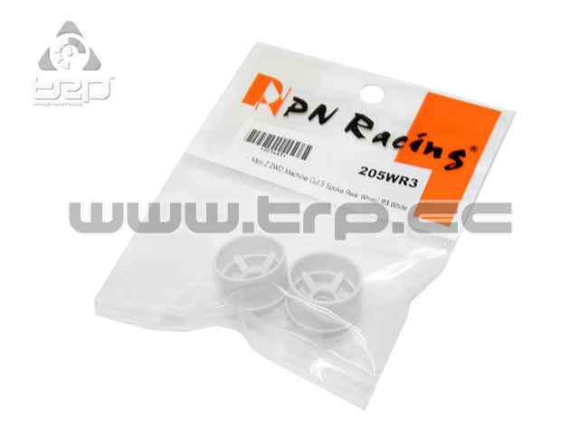PN Racing Llanta MiniZ 2wd (R+3) 5 Rays Blanco - imagen 1