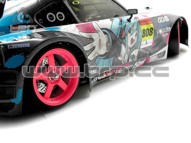 Llanta i pneumàtic de drift 01:10 Fuxia Fluor Offset 3 Camber 0 - imagen 2