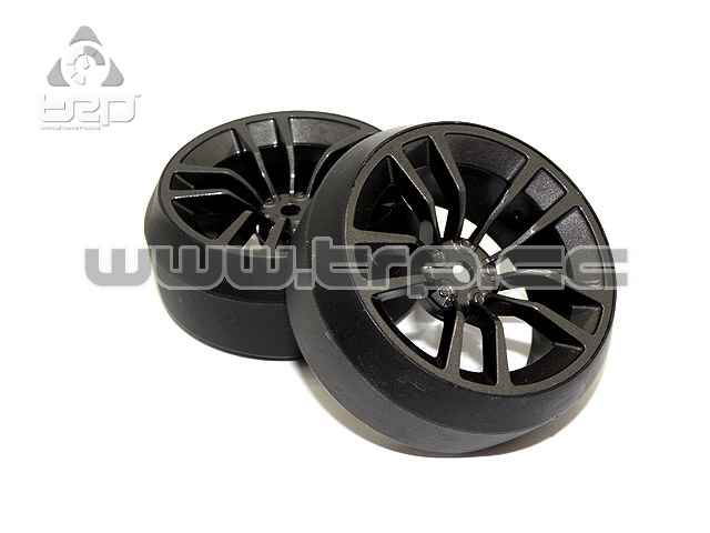 Llanta y neumático de drift 1:10 Gun Metal Offset 3 Camber 3