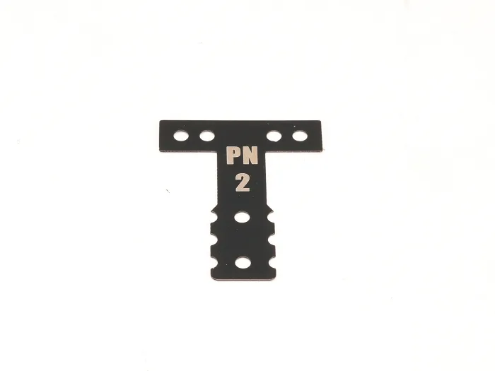 PN Racing Placa T MM dureza #2 en acero para MR03/MR04 Negra